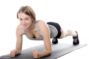 Woman doing Plank exercise