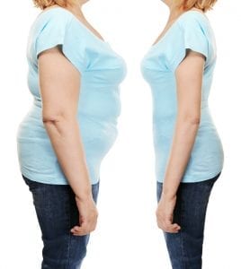 Woman before and after weight loss
