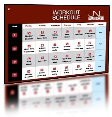 JNL Fusion Workout Calendar