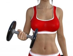 Woman doing Bicep Curls with hand weights