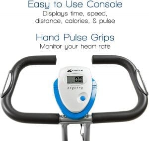 Exercise bike handle and LCD fitness monitor