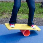 balance board exercises on a wobble board