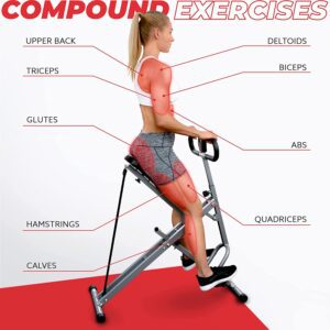 Sunny Health & Fitness Squat Assist Row n' Ride Trainer